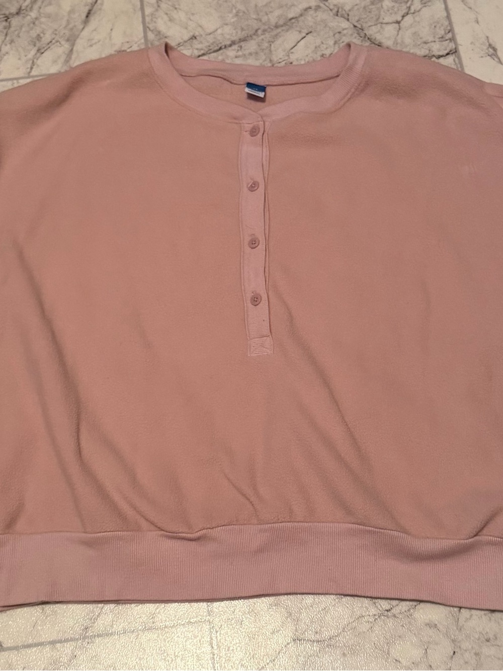 Old Navy Pale Pink Button-Up Fleece Top
